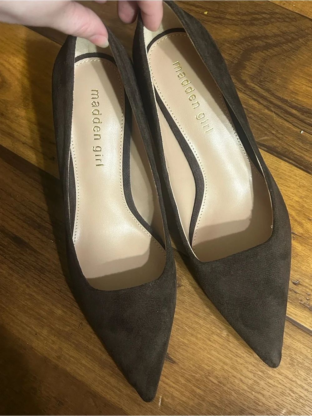 Steve Madden Dark Brown Suede Pointed-Toe Heels